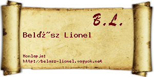 Belász Lionel névjegykártya